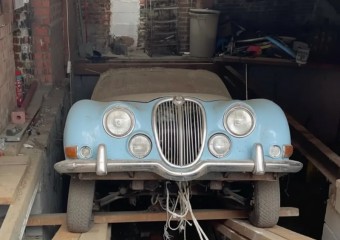 Antique Dealer Discovers 1964 Jaguar Under Garage Floor While Clearing Out House in Kessel-Lo